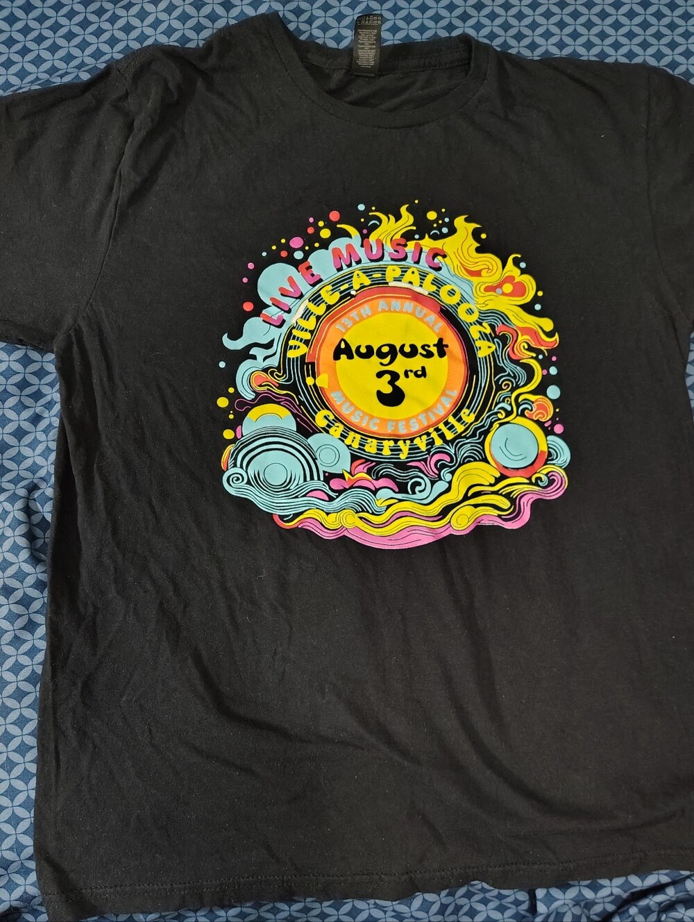 Psychedelic 13th Annual Ville‑A‑Palooza Graphic Tee -Women's/Unisex Medium